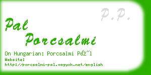 pal porcsalmi business card